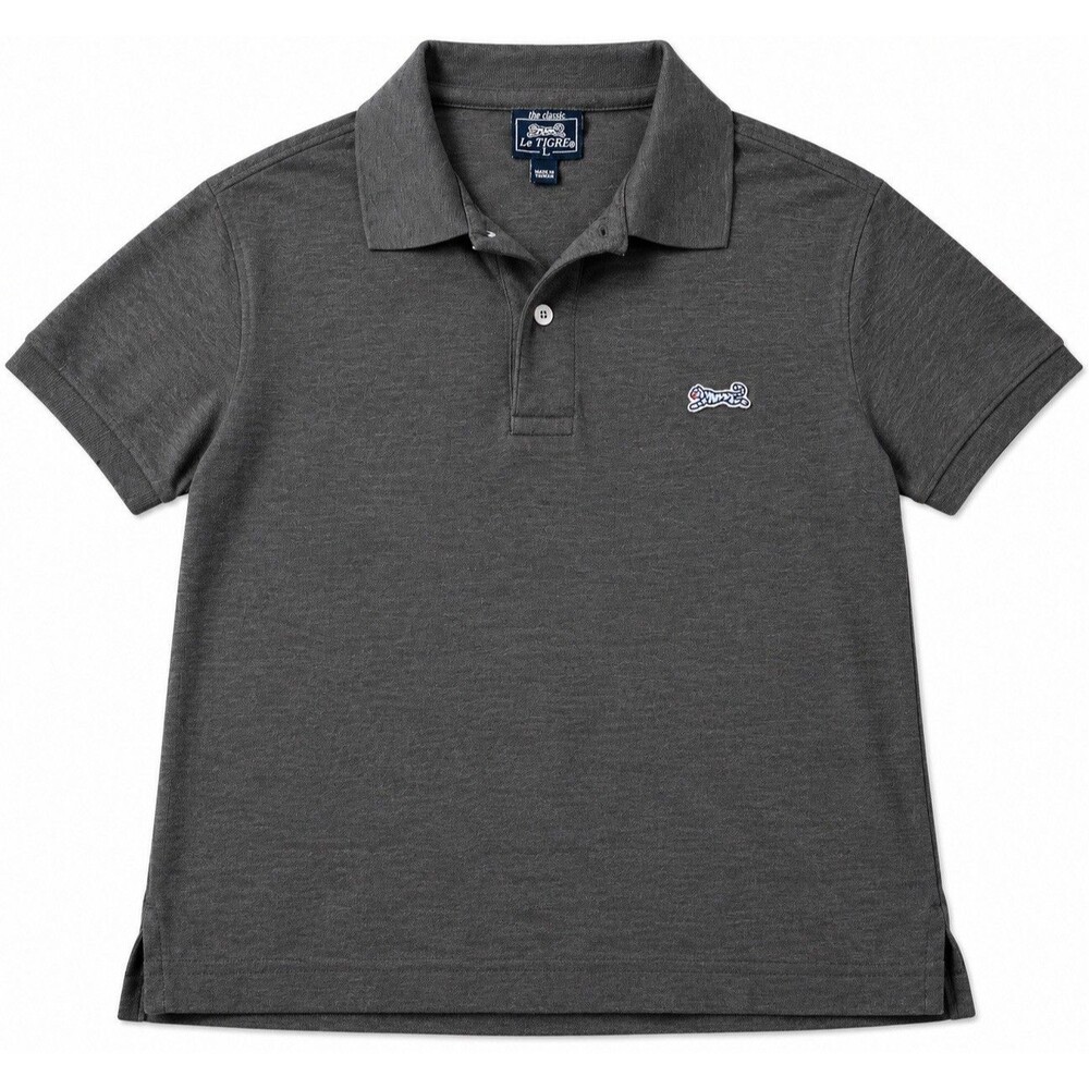 Le TIGRE Men’s Large Gray Polo Shirt Classic Tiger Logo Short Sleeve Retro 90s L